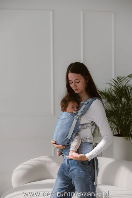 Nosidło ergonomiczne KAVKA Multi-Age PRO - marina twill silver.