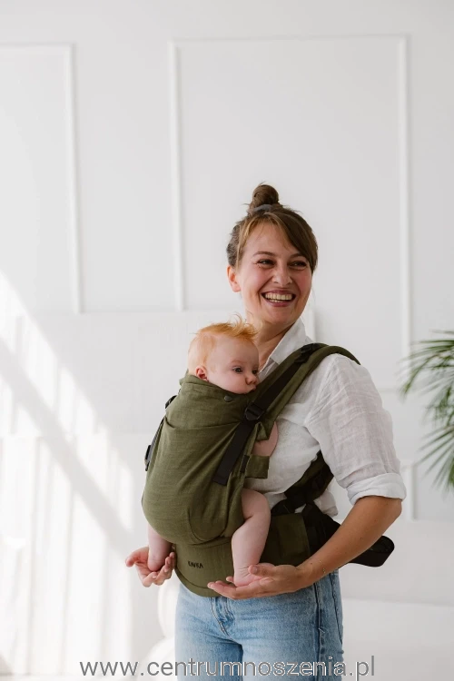 Nosidło ergonomiczne KAVKA Multi-Age PRO - wild green linen